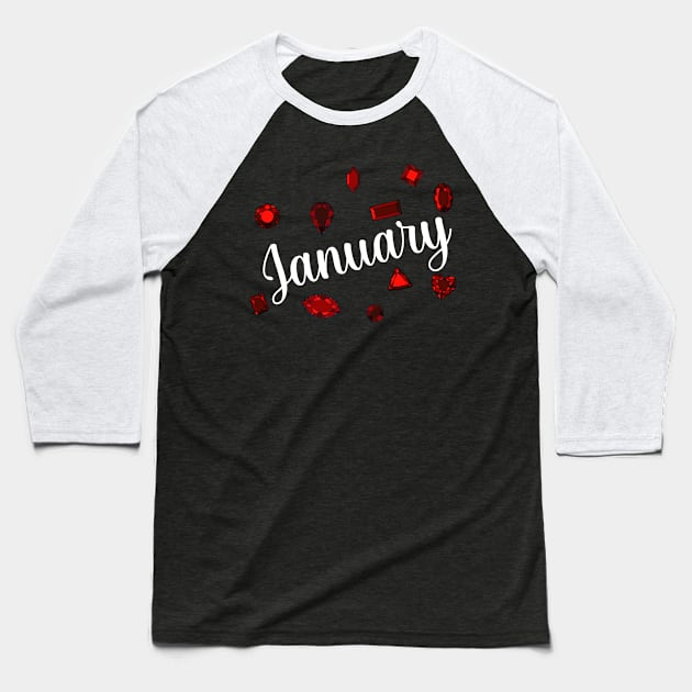 January Birthstone Baseball T-Shirt by jverdi28